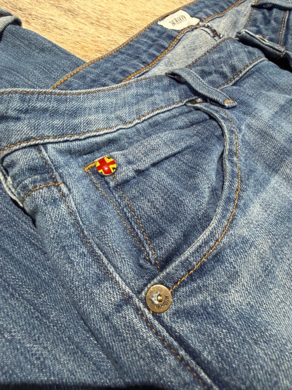 Hudson Jeans Made in USA Size 29 Straight Leg Cuffed Hem Flap Pocket Denim - Picture 14 of 15